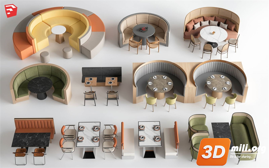 Cafe Furniture Skp Files 